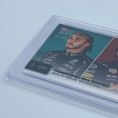 PSA 9 - 10/99 Hamilton/Verstappen #78 - 369.5 Points each - Teal/Red