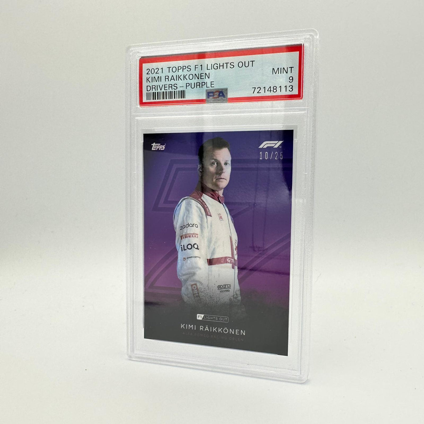 PSA 9 - 10/25 Kimi Raikkonen - Drivers - Purple Parallel