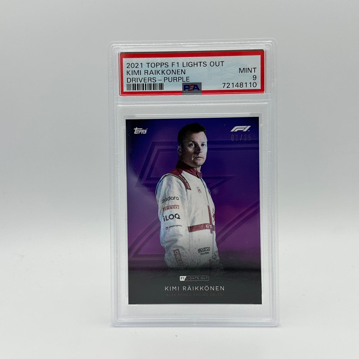 PSA 9 - 02/25 Kimi Raikkonen - Drivers - Purple Parallel