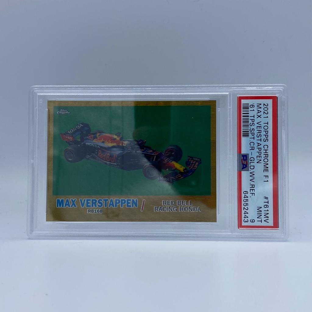 PSA 9 - 39/50 - Max Verstappen - Red Bull RB16B #T61MV - Gold Wave Refractor