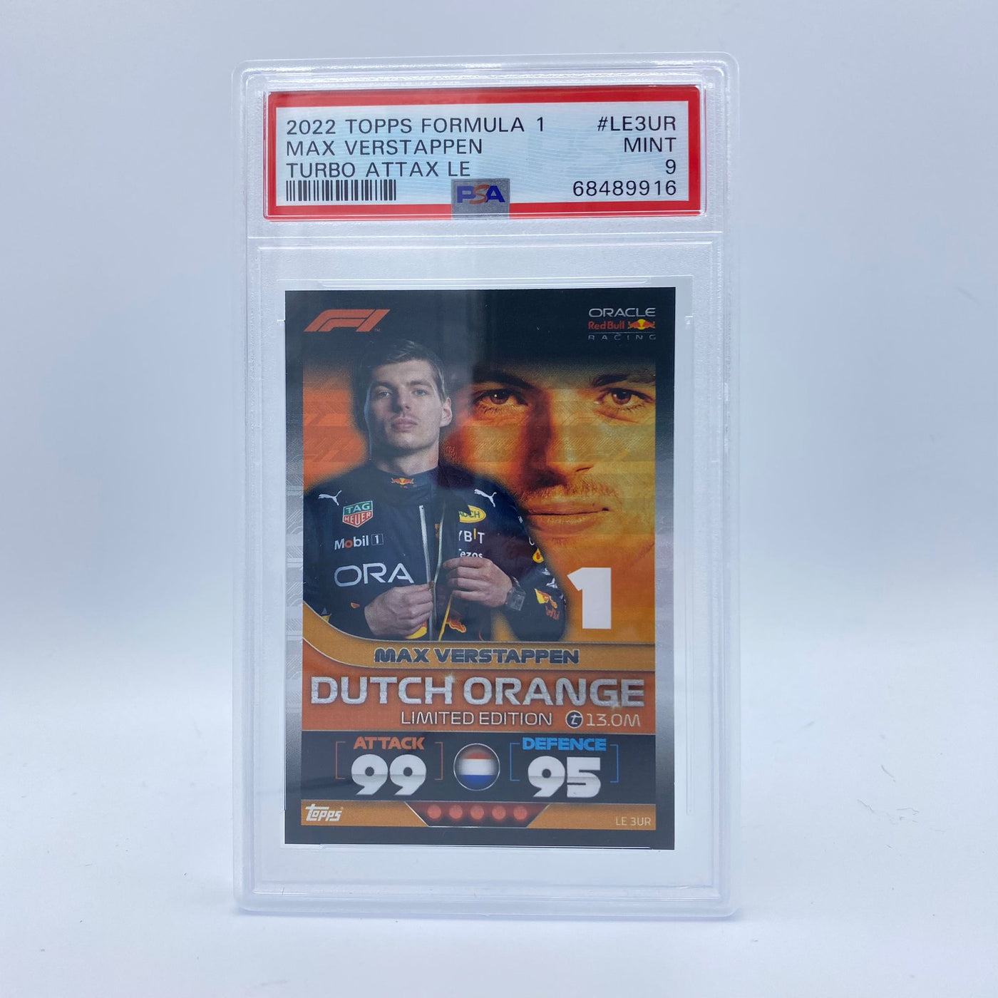 PSA 9 - Max Verstappen - Dutch Orange #LE3UR - Turbo Attax 2022